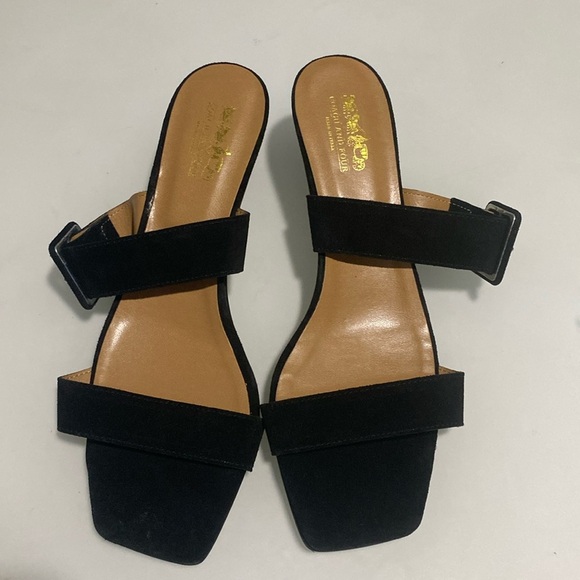 Coach and Four Shoes - Coach and Four Telaio Black Suede Heeled Sandals Size 9 NWOB (X-1)